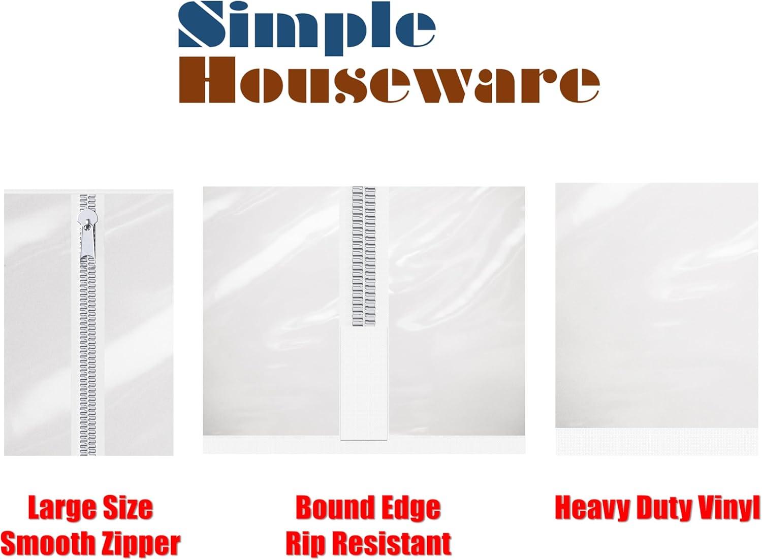 imageSimple Houseware Industrial Grade ZBase Garment Rack 500lb Load with 62quot Extra Long bar wClear Cover and Tube Bracket