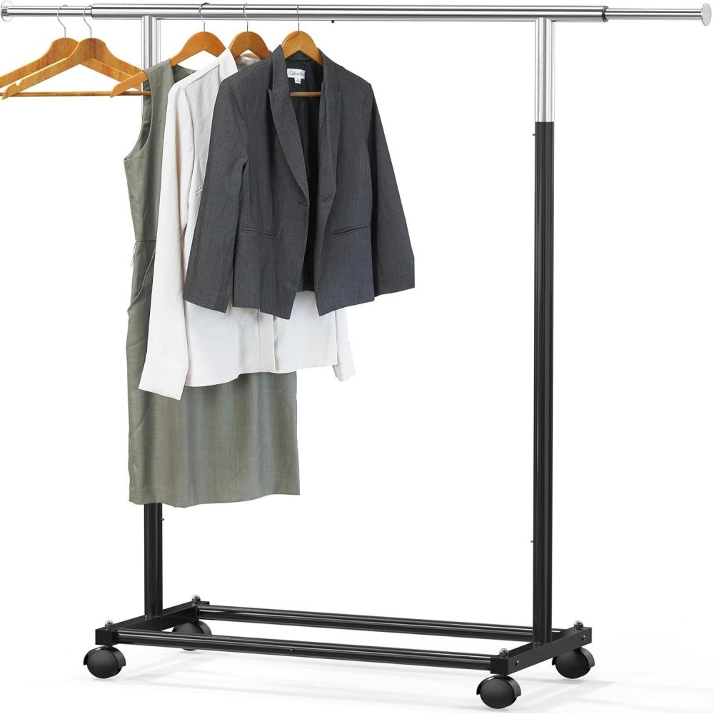 imageSIMPLE HOUSEWARE Standard Rod Garment Rack SilverBlack