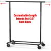 SIMPLE HOUSEWARE Supreme Commercial Grade Clothing Garment Rack, Holds Up to 250 lbs, 50 to 75 Inches Extensible Rod, Chrome(Black)