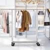 SIMPLE HOUSEWARE Supreme Commercial Grade Clothing Garment Rack, Holds Up to 250 lbs, 50 to 75 Inches Extensible Rod, Chrome(Chrome)