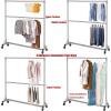 Simple Houseware Commercial Grade Z-Base Double Rod Garment Rack, 600lb Load, 63 inch, Silver