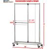 Simple Houseware Dual Bar Adjustable Garment Rack, Chrome, 72-inch Height(Chrome)
