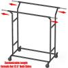 Simple Houseware Heavy Duty Double Rail Clothing Garment Rack, Holds Up to 200 lbs, 43 to 67 Inches Extendable Rod, Chrome(Black)