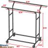 Simple Houseware Heavy Duty Double Rail Clothing Garment Rack, Holds Up to 200 lbs, 43 to 67 Inches Extendable Rod, Chrome(Black)