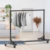 Simple Houseware Industrial Grade Z-Base Garment Rack, 500lb Load with 62 Inches Extra Long Bar, Gray(Black)