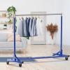 Simple Houseware Industrial Grade Z-Base Garment Rack, 500lb Load with 62 Inches Extra Long Bar, Gray(Blue)
