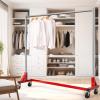 Simple Houseware Industrial Grade Z-Base Garment Rack, 500lb Load with 62 Inches Extra Long Bar, Gray(Red)