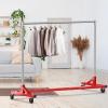 Simple Houseware Industrial Grade Z-Base Garment Rack, 500lb Load with 62 Inches Extra Long Bar, Gray(Red)