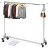 Simple Houseware Industrial Grade Z-Base Garment Rack, 500lb Load with 62″ Extra Long bar w/Clear Cover and Tube Bracket