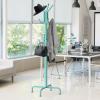 Simple Houseware Standing Coat and Hat Hanger Organizer Rack, 12 Hooks, Bronze(Turquoise)