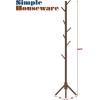 Simple Houseware Wooden Coat Rack Stand Garment Tree Rack, Walnut, 18”x18”x68”