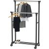 SIMPLE HOUSEWARE Double Rod Portable Clothing Hanging Garment Rack