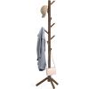 SIMPLE HOUSEWARE Freestanding Coat Rack with Shelf, 9 hooks, Black(Walnut)