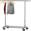 SIMPLE HOUSEWARE Supreme Commercial Grade Clothing Garment Rack, Holds Up to 250 lbs, 50 to 75 Inches Extensible Rod, Chrome(Chrome)