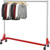 Simple Houseware Industrial Grade Z-Base Garment Rack, 500lb Load with 62 Inches Extra Long Bar, Gray(Red)
