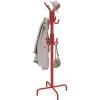 Simple Houseware Standing Coat and Hat Hanger Organizer Rack, 12 Hooks, Bronze(Red)