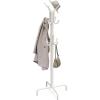 Simple Houseware Standing Coat and Hat Hanger Organizer Rack, 12 Hooks, Bronze(White)