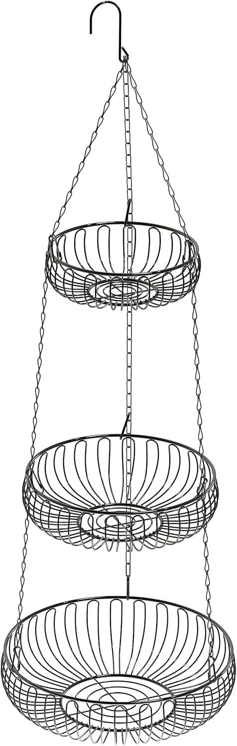 imageSimple Houseware 3Tier Fruit Hanging Basket BronzeBlack