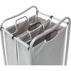 Simple Houseware 2-Bag Heavy Duty Rolling Laundry Sorter Cart, Dark Gray – 2 Section Removable Bags and Lockable Wheels for Laundry Room Organization(Silver)