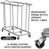 Simple Houseware Extra Large Rolling Laundry Cart – Heavy Duty Hamper with 2 Removable Bags & 6 Smooth Wheels – Commercial Laundry Organizer for Home, Hotel, Dorm, Gym, Gray