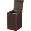 Simple Houseware Heavy Duty 3-Bag Laundry Sorter Rolling Cart + Foldable Laundry Hamper Basket with Lid, Brown