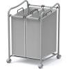 Simple Houseware Heavy-Duty 3-Bag + 2-Bag Laundry Sorter Cart, Silver
