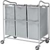 Simple Houseware Heavy-Duty 3-Bag Laundry Sorter Cart + Foldable Closet Laundry Hamper Basket