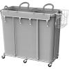 Simple Houseware Extra Large Rolling Laundry Cart – Heavy Duty Hamper with 2 Removable Bags & 6 Smooth Wheels – Commercial Laundry Organizer for Home, Hotel, Dorm, Gym, Gray