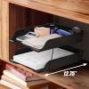 Simple Houseware 2-Tier Stackable Letter Tray Organizer – Desktop File Holder for A4/Letter Size Paper, Document Sorter, Office Desk Paper Organizer, Black(Black)