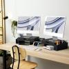 Simple Houseware Desk Dual Monitor Stand Riser with Pull-Out Drawers, Black