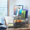 Simple Houseware Desk Organizer with 3 Sliding Tray and 5 Stacking Sections, Black(Black)