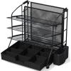 Simple Houseware Desktop Document Tray Organizer with Sliding Drawer/Caddy/Hanging File Section, Black