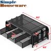 Simple Houseware Monitor Riser Stand with Pull-Out Drawer and Pen Holders, Black