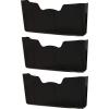 Simple Houseware Single Pocket Wall Mount for Hanging File Holder, 3 Packs, White(Black)