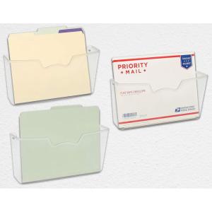 Simple Houseware Single Pocket Wall Mount for Hanging File Holder, 3 Packs, White(Clear)
