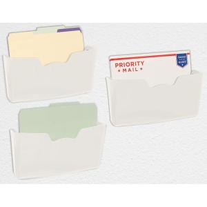 Simple Houseware Single Pocket Wall Mount for Hanging File Holder, 3 Packs, White(White)