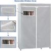 Simple Houseware Freestanding Cloths Garment Organizer Closet with Cover, Grey