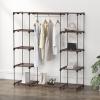 Simple Houseware Wardrobe Portable Closet Clothes Rack Shelf Organizer, Bronze