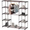 Simple Houseware Wardrobe Portable Closet Clothes Rack Shelf Organizer, Bronze