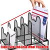 Simple Houseware Desk 5 Sections Step File Sorter Organizer, Silver(Black)