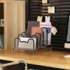 Simple Houseware Desk 5 Sections Step File Sorter Organizer, Silver(Black)