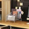 Simple Houseware Desk 5 Sections Step File Sorter Organizer, Silver(Silver)