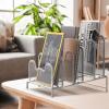 Simple Houseware Desk 5 Sections Step File Sorter Organizer, Silver(Silver)