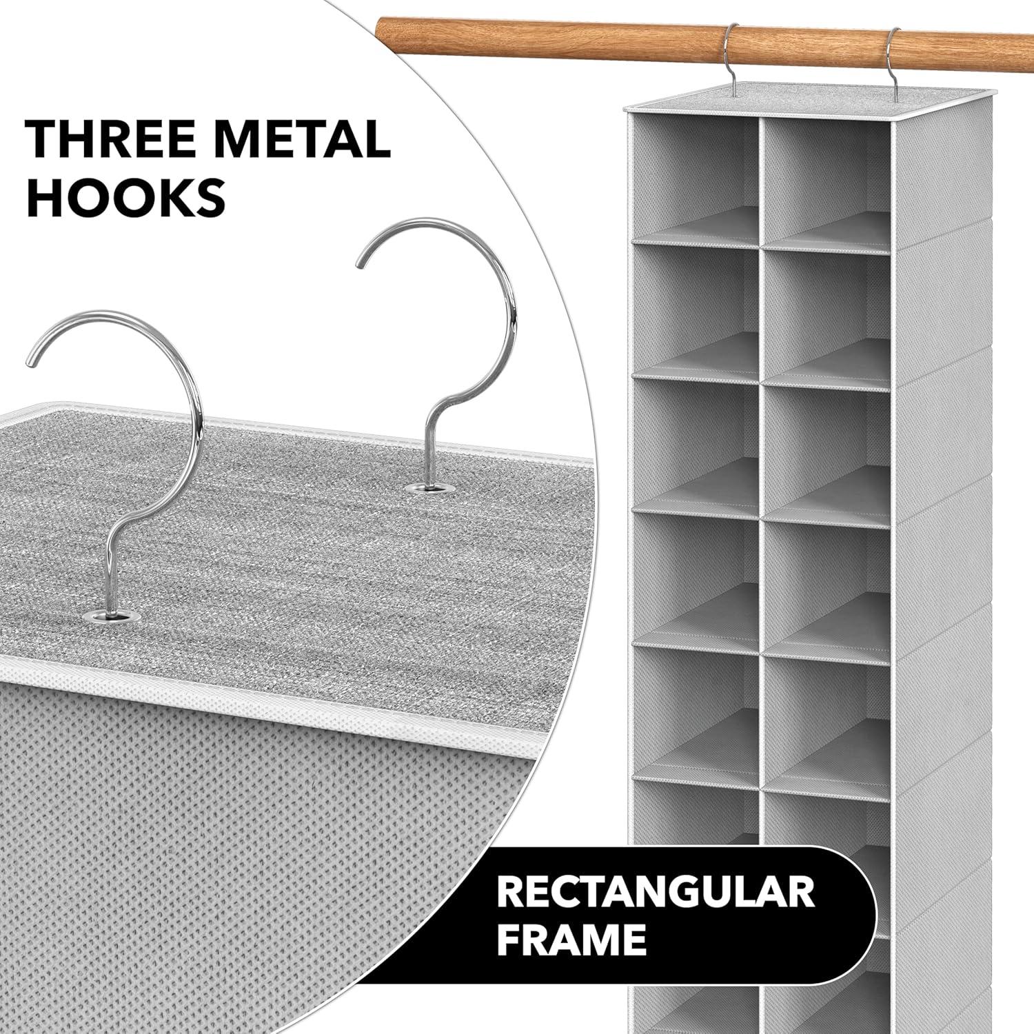 image:imageSimple Houseware 20 Section Shelves Hanging Shoes Organizer Holder for Closet Gray