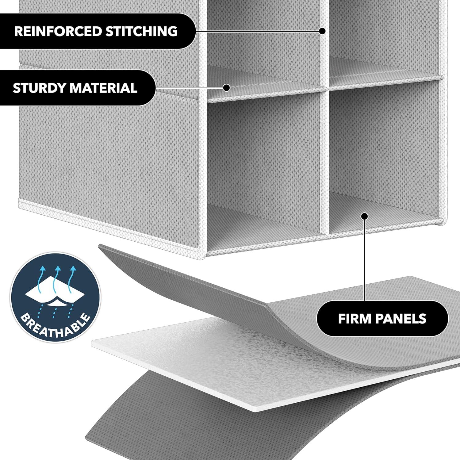 image:imageSimple Houseware 20 Section Shelves Hanging Shoes Organizer Holder for Closet Gray