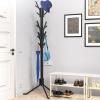 Simple Houseware Standing Coat and Hat Hanger Organizer Tree Shaped Rack for Entryway, Bedroom, and Hallway, 18 Hooks, Black(Black)