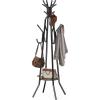 Simple Houseware Standing Coat Hat Hanger Organizer Tree Shaped Rack with Shelf for Entryway, Bedroom, and Hallway, 20 Hooks, Rustic Brown