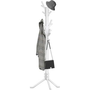 Simple Houseware Standing Coat and Hat Hanger Organizer Tree Shaped Rack for Entryway, Bedroom, and Hallway, 18 Hooks, Black(White)