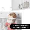 Simple Houseware Over the Door Stuffed Animal Storage Organizer, Hanging Toy Holder with 6 Mesh Pockets for Kids Room, White