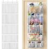 Simple Houseware Over the Door Stuffed Animal Storage Organizer, Hanging Toy Holder with 6 Mesh Pockets for Kids Room, White